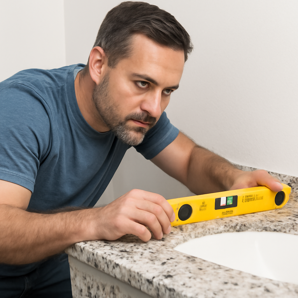 apostila de Granito branco siena banheiro