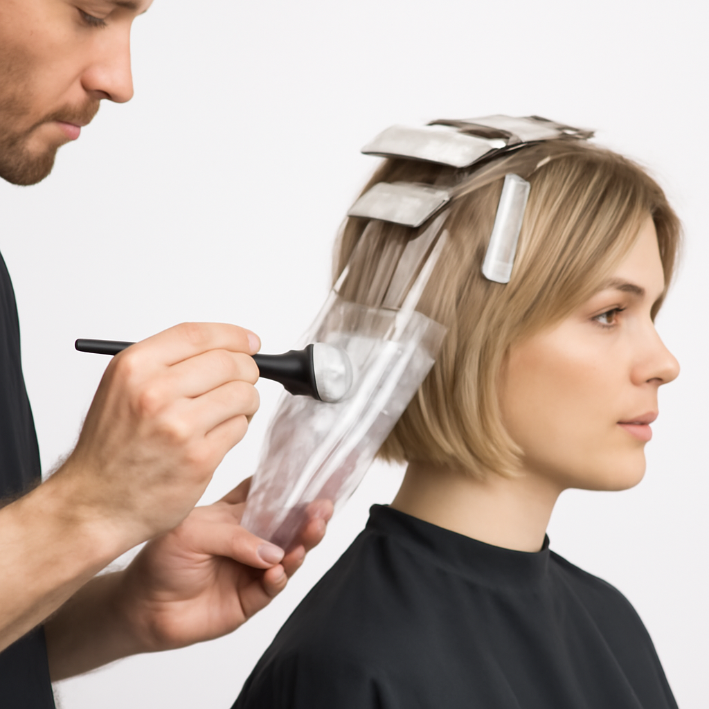 curso de Luzes no cabelo curto
